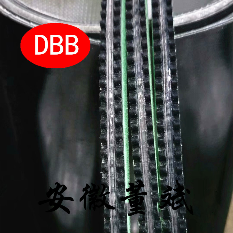 黑色PU同步带底部居中开槽加5乘3透明PU导条