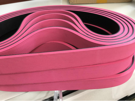 一体硫化直条纹红胶带